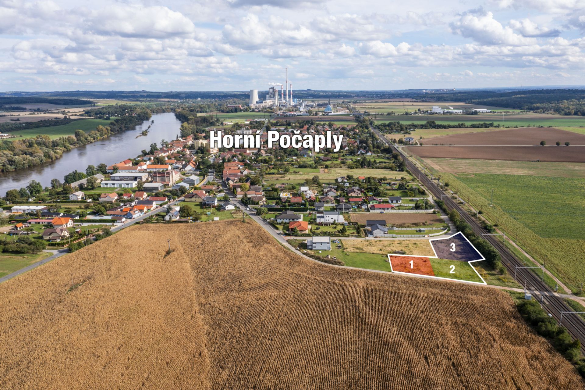 Prodej stavebních pozemků 943 m², 967m² a 1.175 m², Horní Počaply